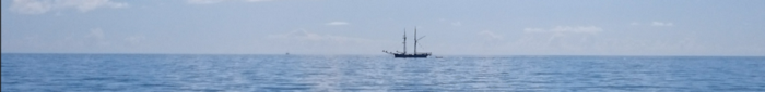 Long ship at sea