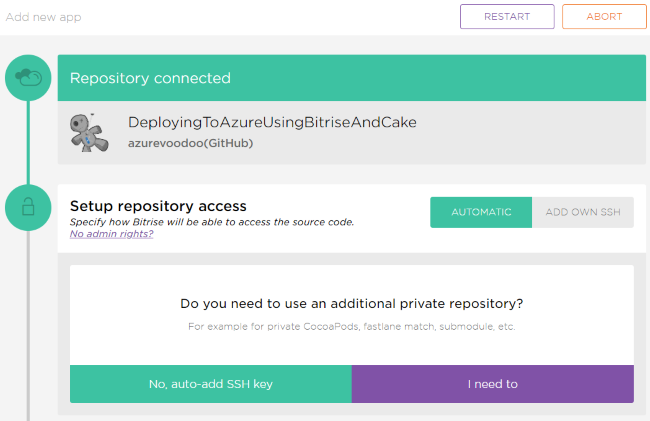 Bitrise repo access configuration