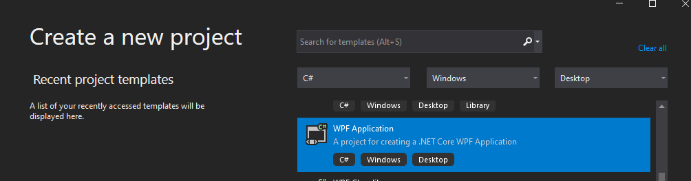 .NET Core WPF Application Template