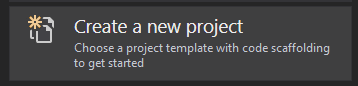 Create new project in Visual Studio 2019